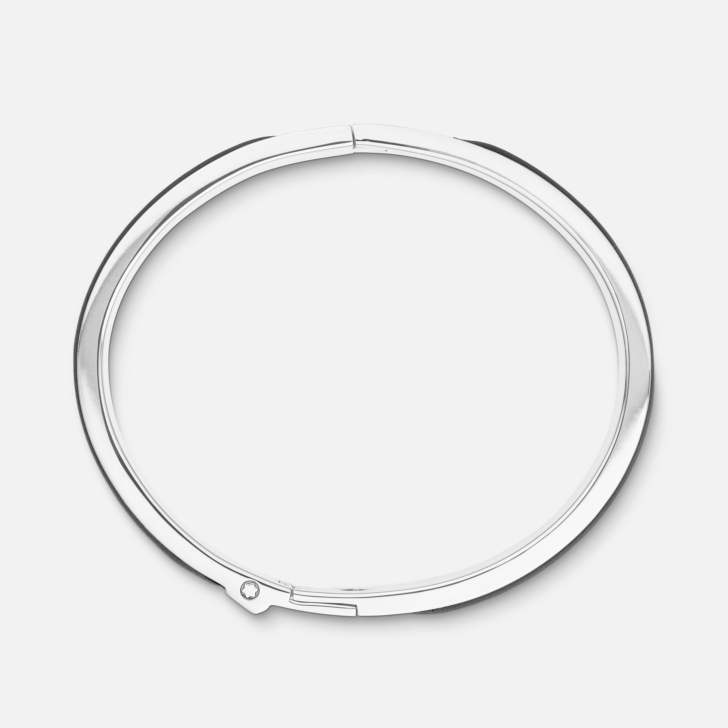 Bangle Steel Montblanc M logo Black leather - 3