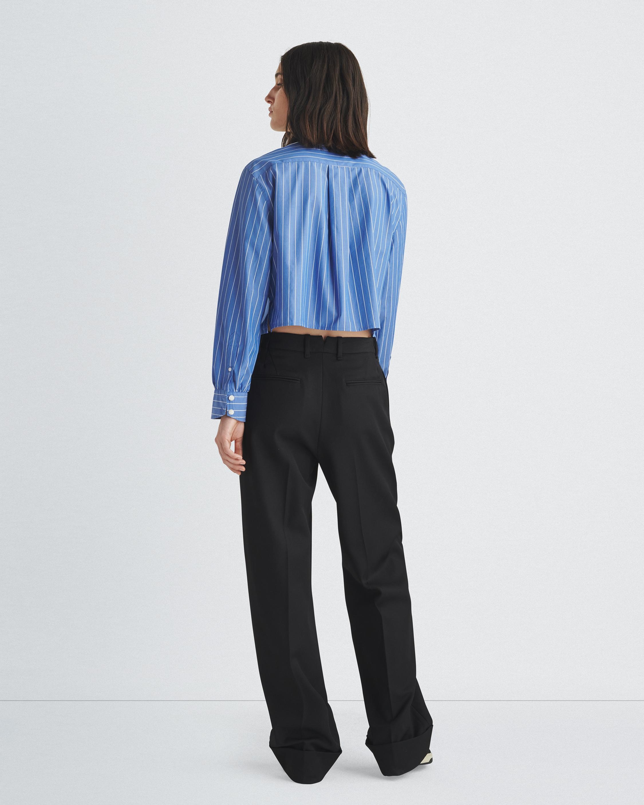 Maxine Cropped Cotton Poplin Shirt
Classic Fit Button Down - 4