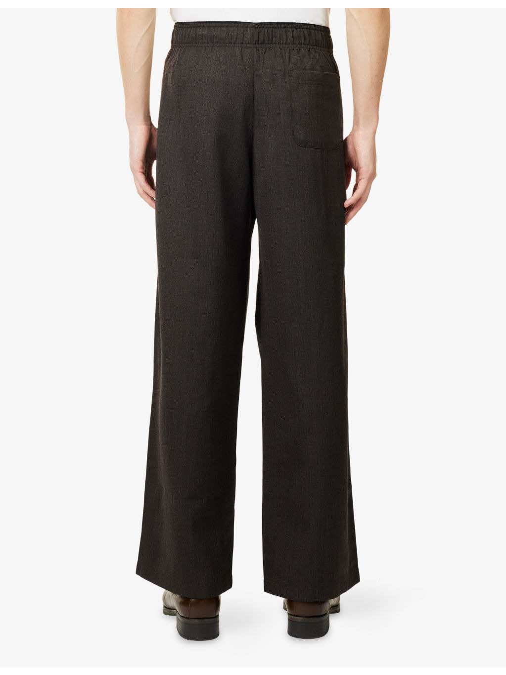 Leisure Pleat Wide-Leg Wool Trousers - 4