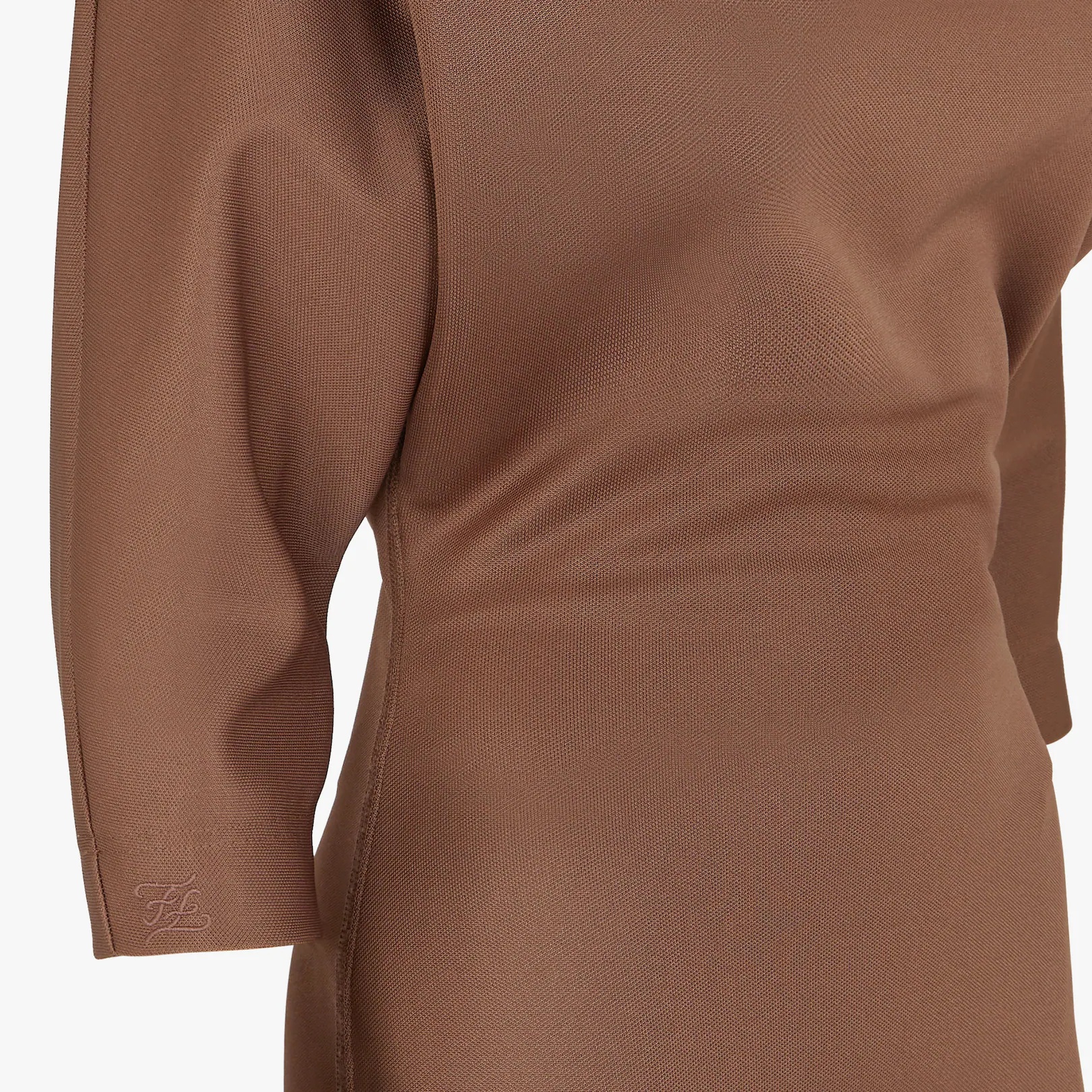 Brown piqué jersey dress - 3