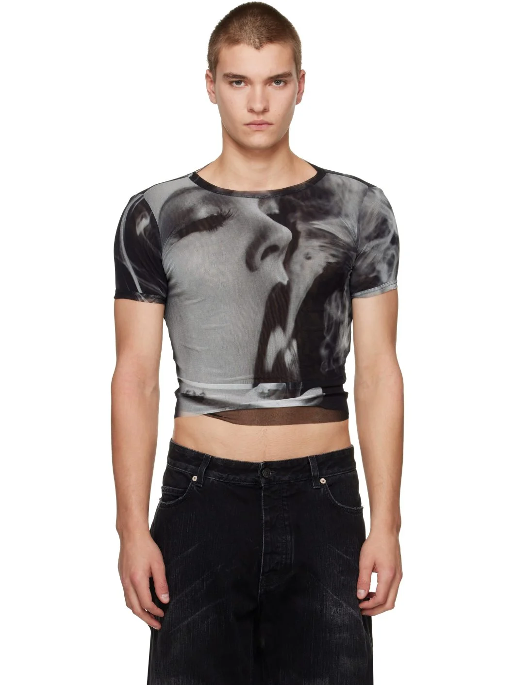 Black & Gray 'The Smoking Women' Baby T-shirt - 1