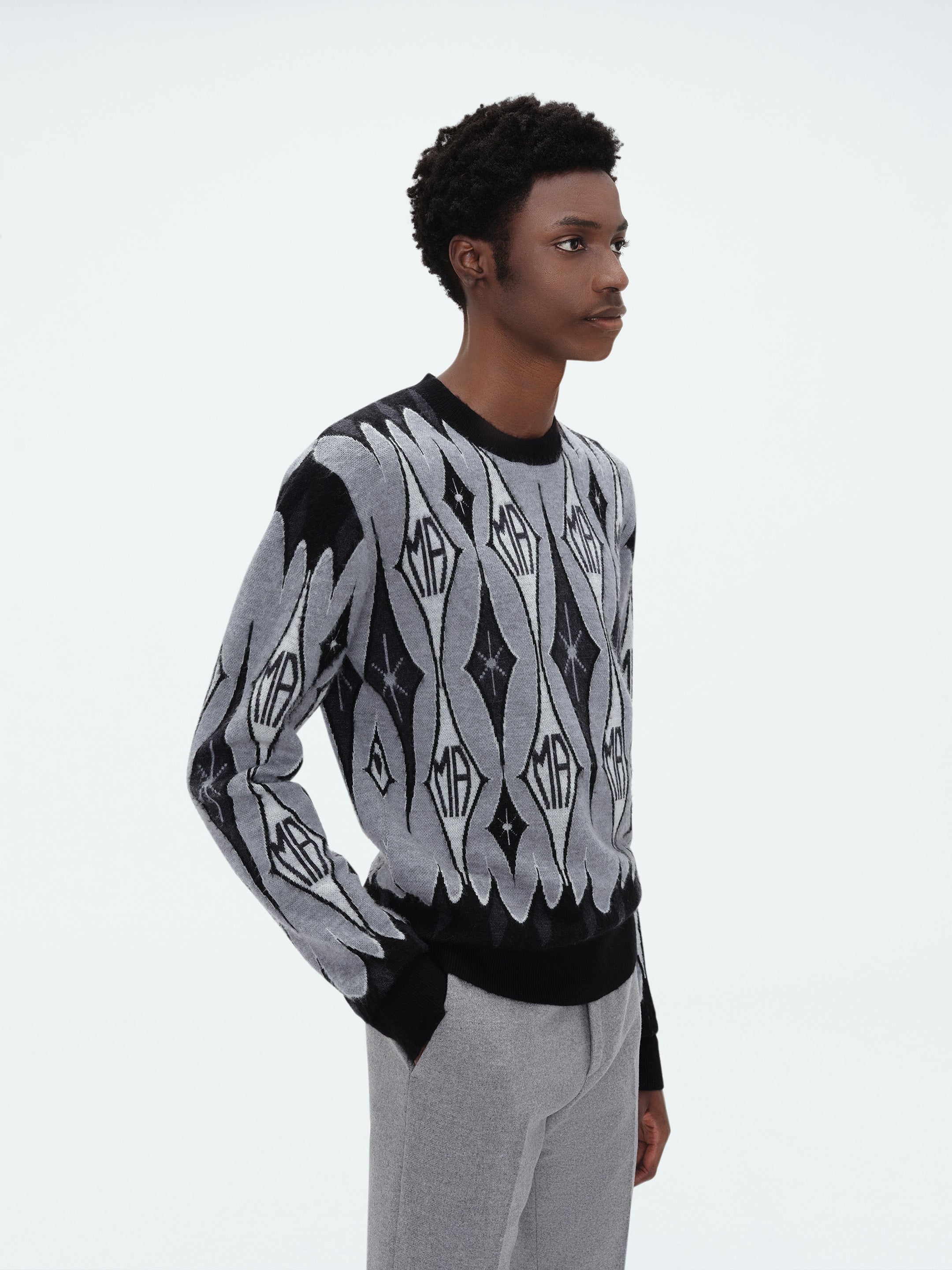ARGYLE JACQUARD CREW - 3