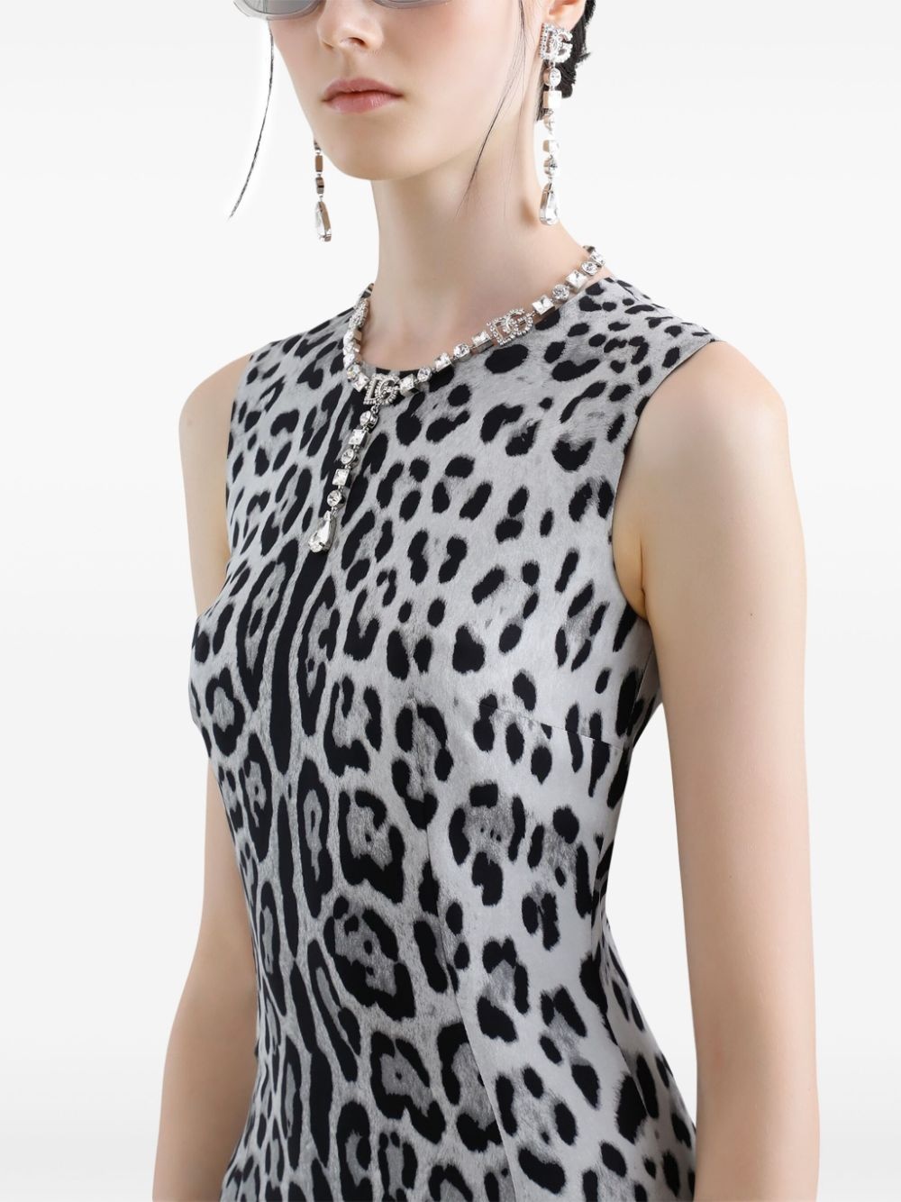 animal-print midi dress - 6