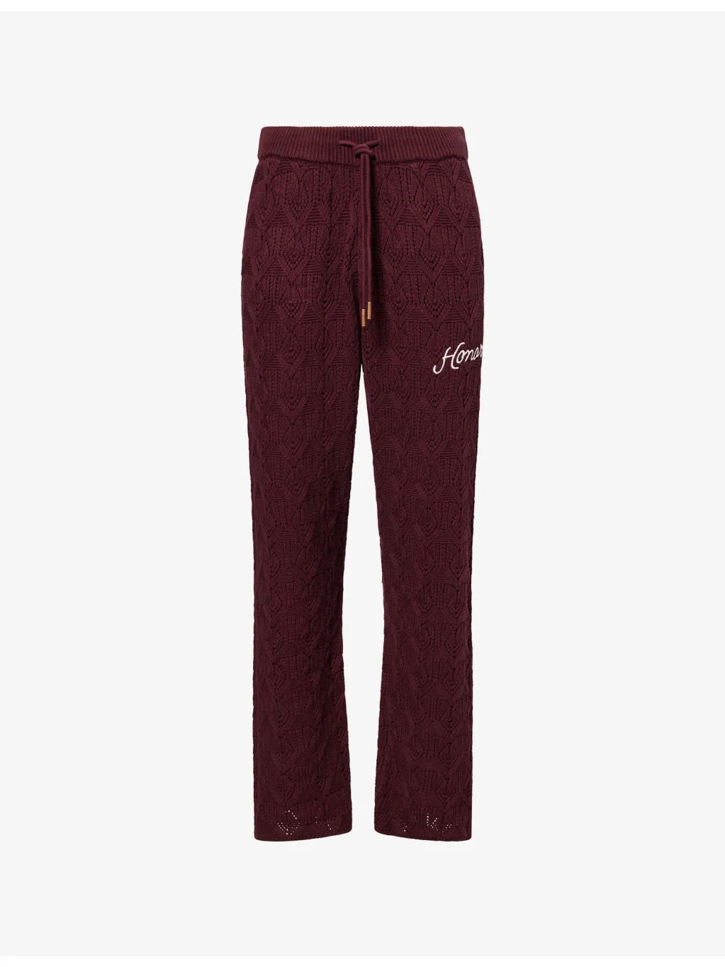 Logo-Embroidered Cable-Knit Cotton-Blend Joggers - 1