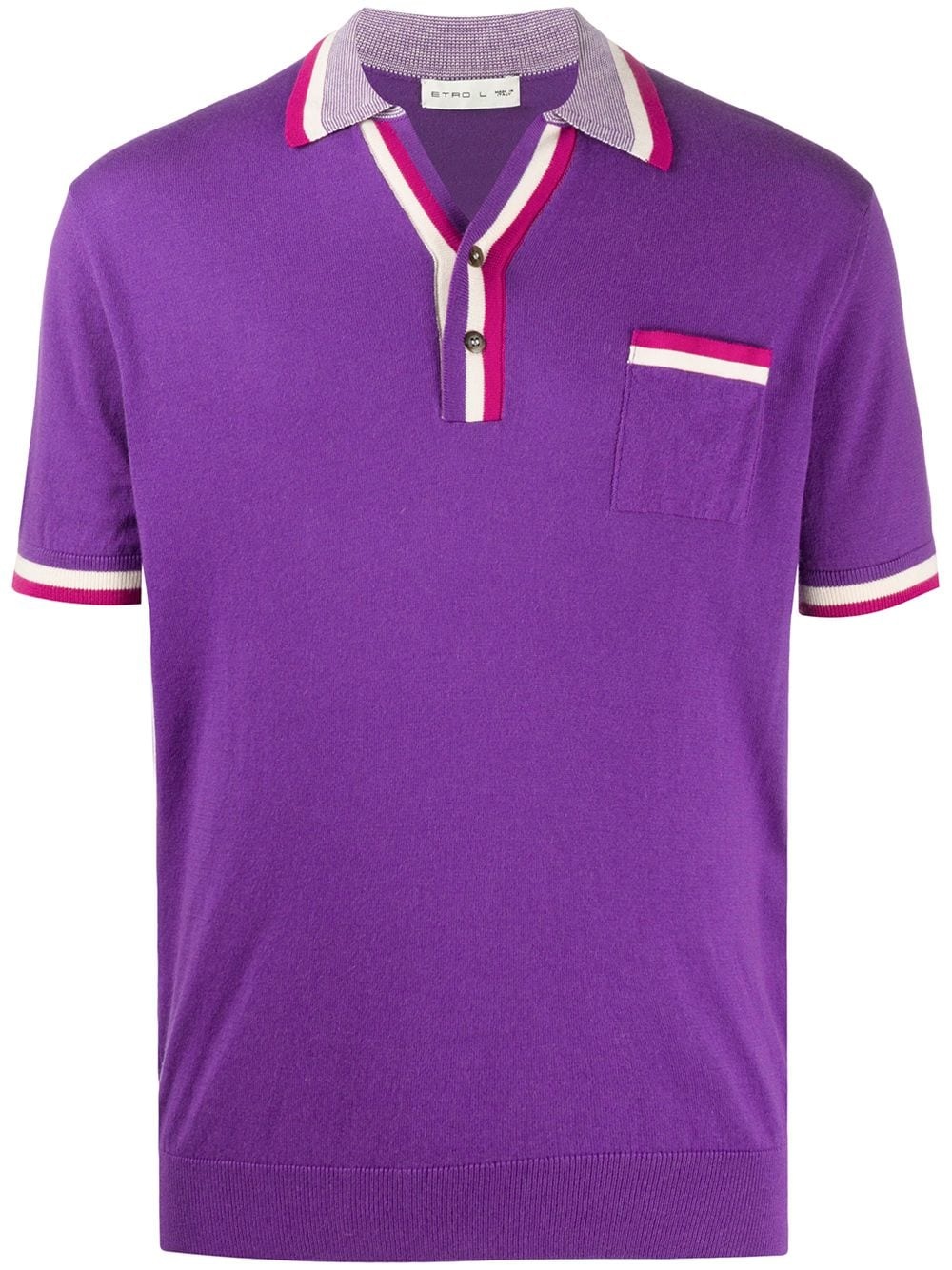 striped trim polo shirt - 1