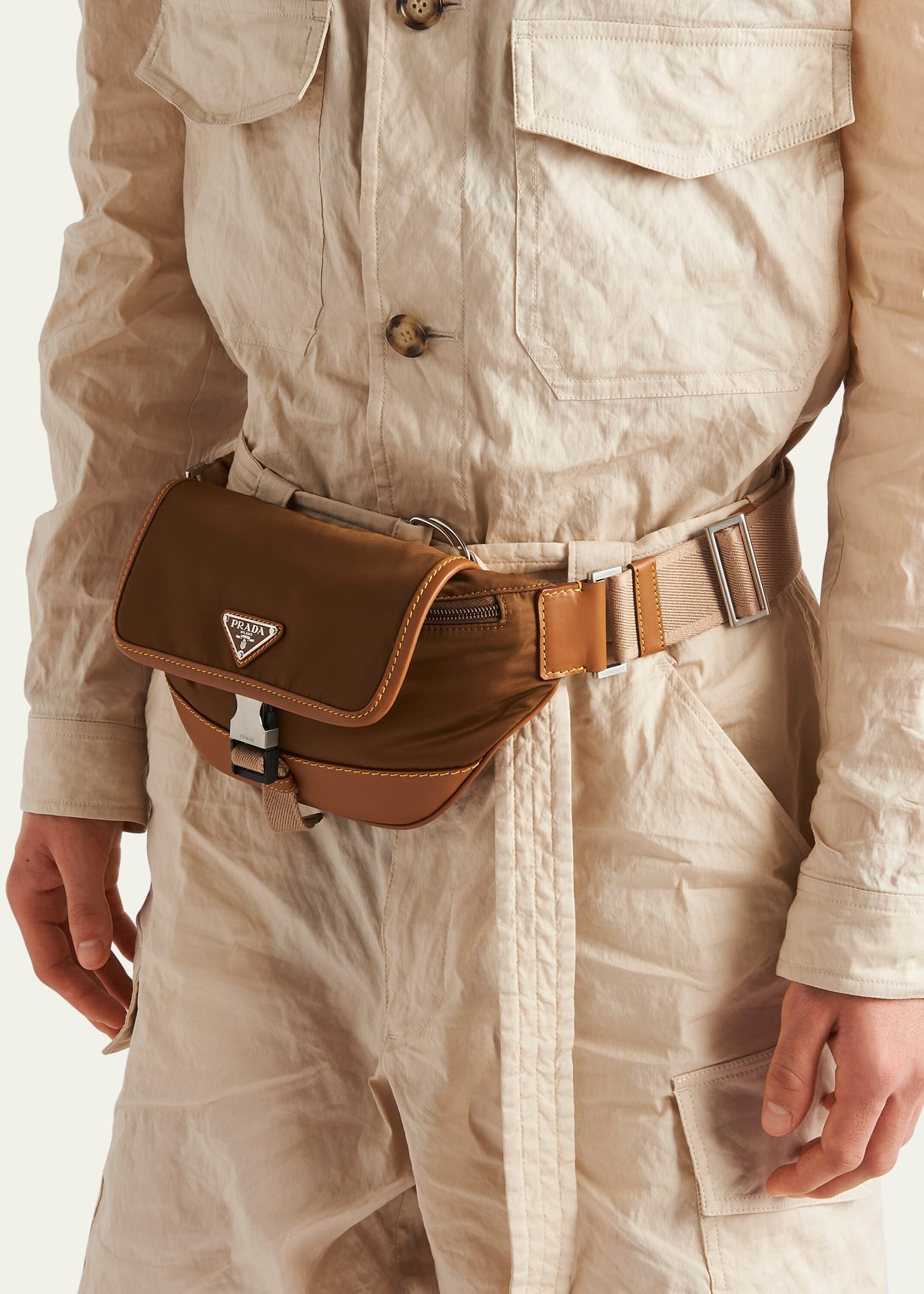 Men's Re-Nylon and Leather Shoulder Bag - 2