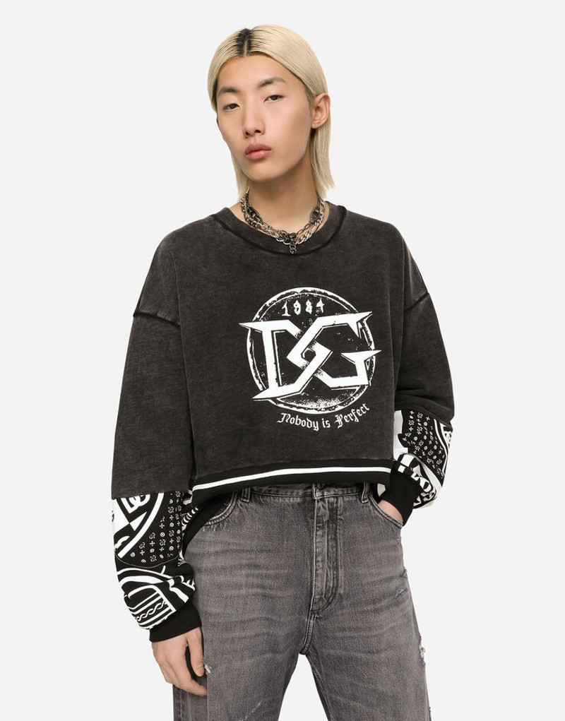 Printed and washed jersey sweatshirt 4