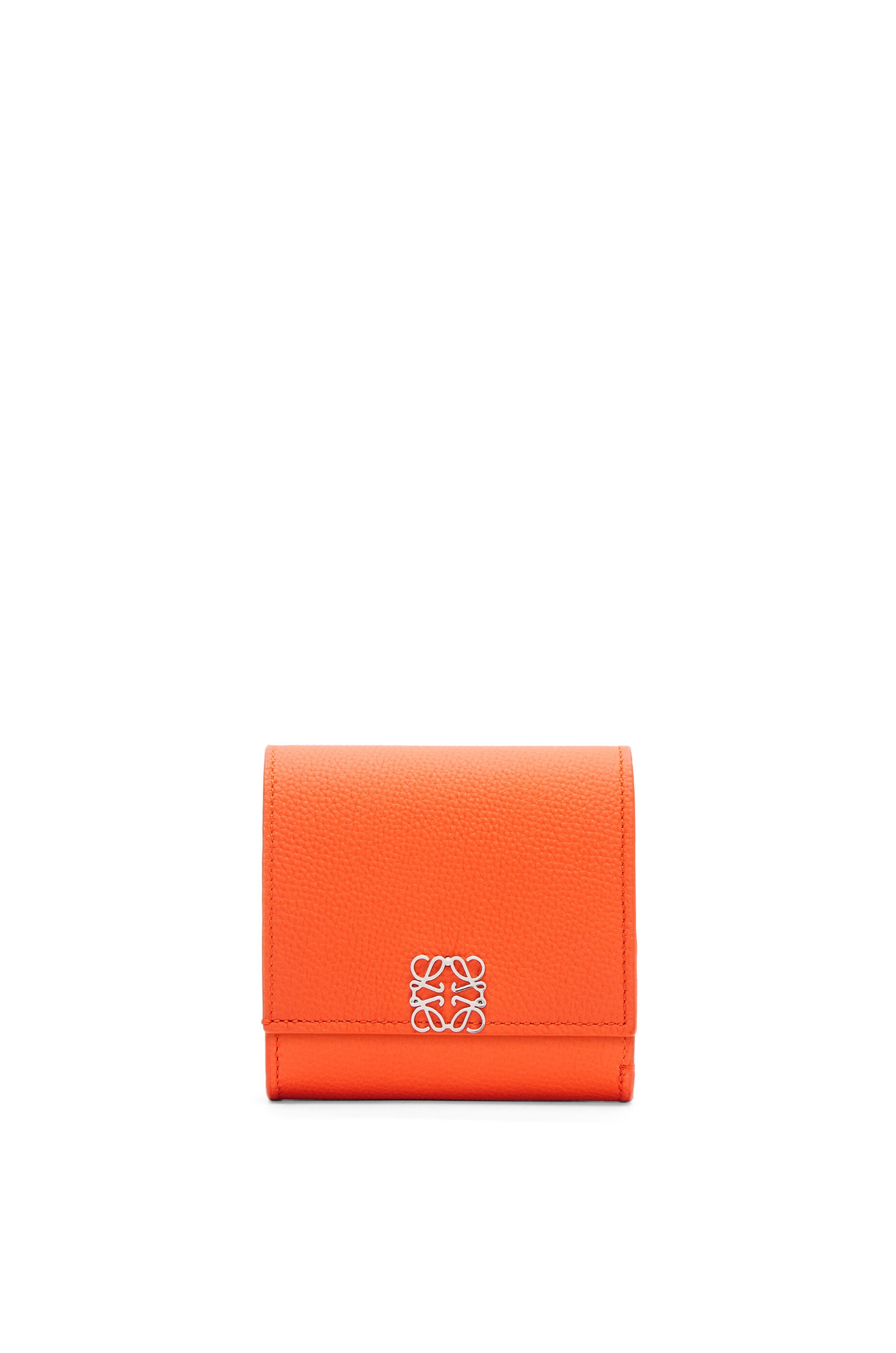 Anagram compact flap wallet in pebble grain calfskin - 1