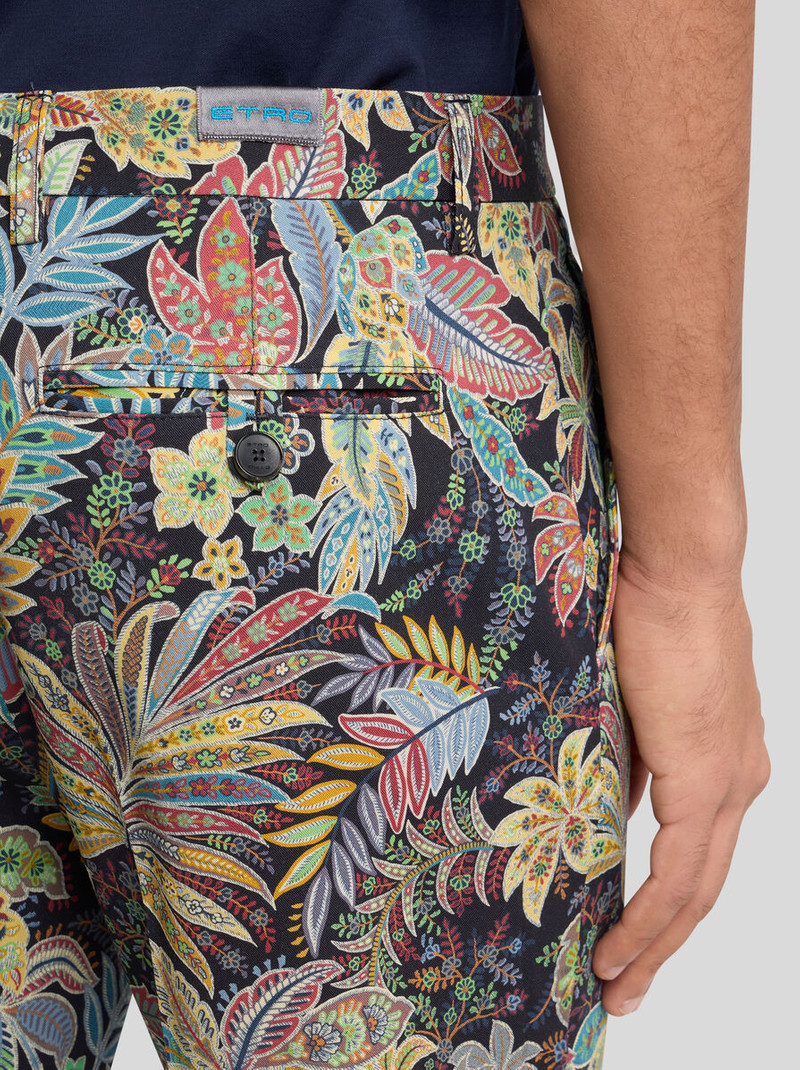 Etro PRINTED GABARDINE TROUSERS outlook