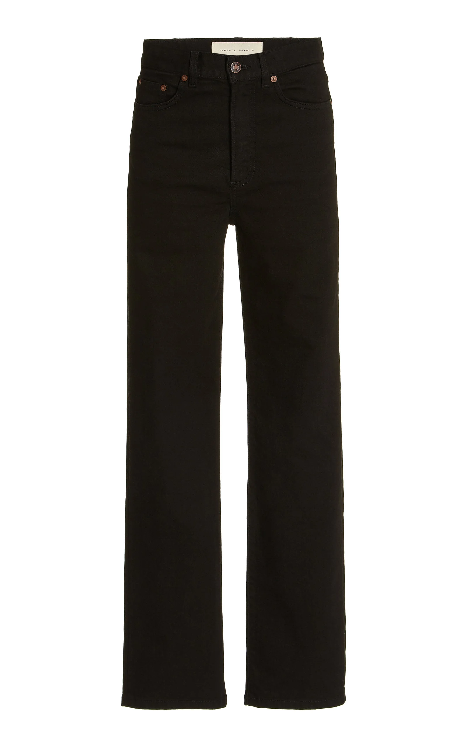 Eiffel Stretch High-Rise Straight-Leg Jeans black - 1