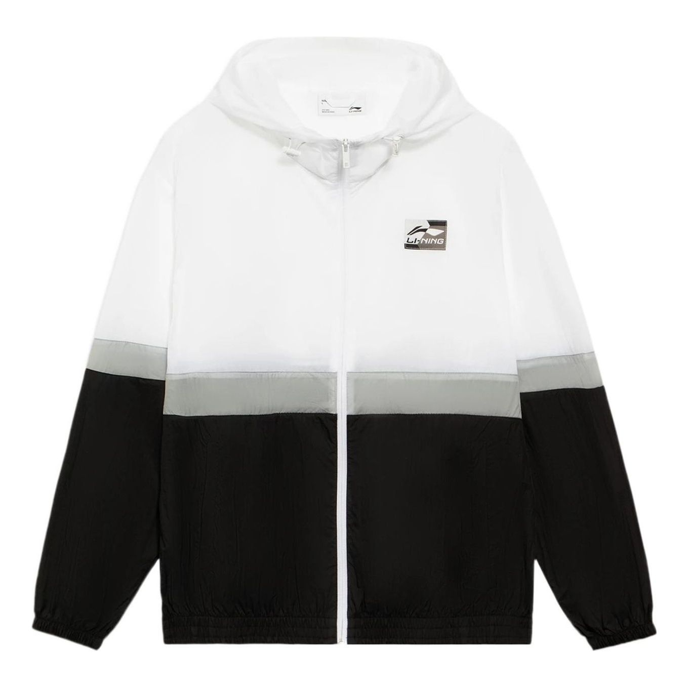 Li-Ning Logo Color Block Woven Windbreaker 'White Grey Black' AFDS309-3 - 1