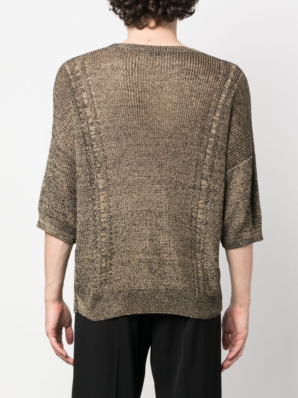 half-sleeve knitted top - 4