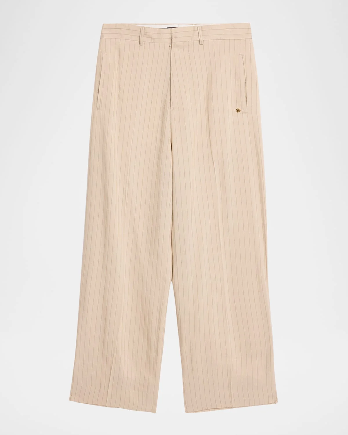 Men's Striped Linen-Blend Tailored Pants - 1