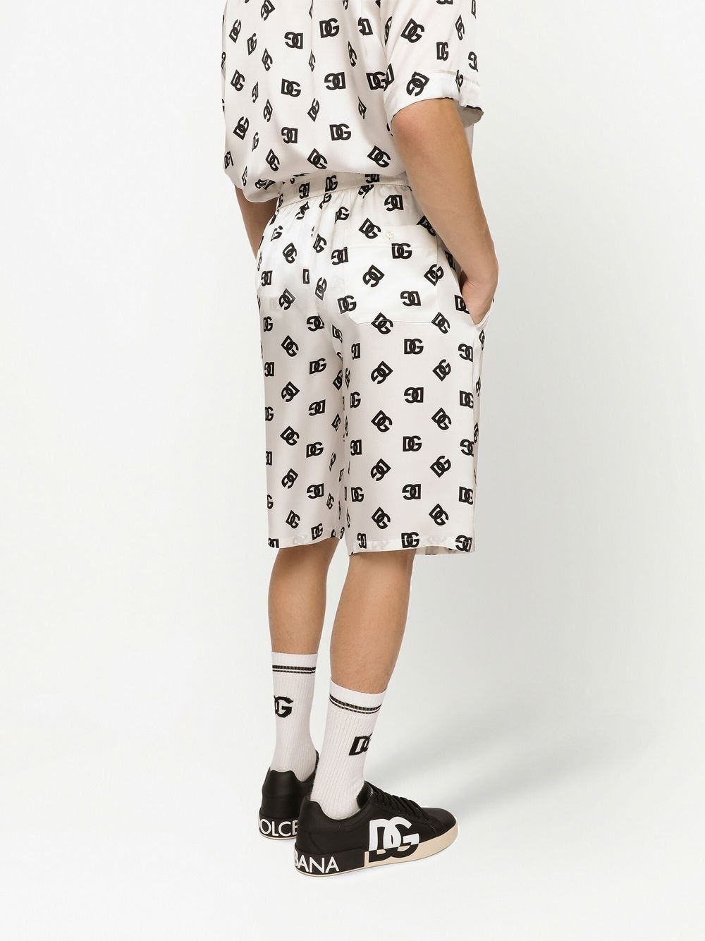 logo-print drawstring Bermuda shorts - 4