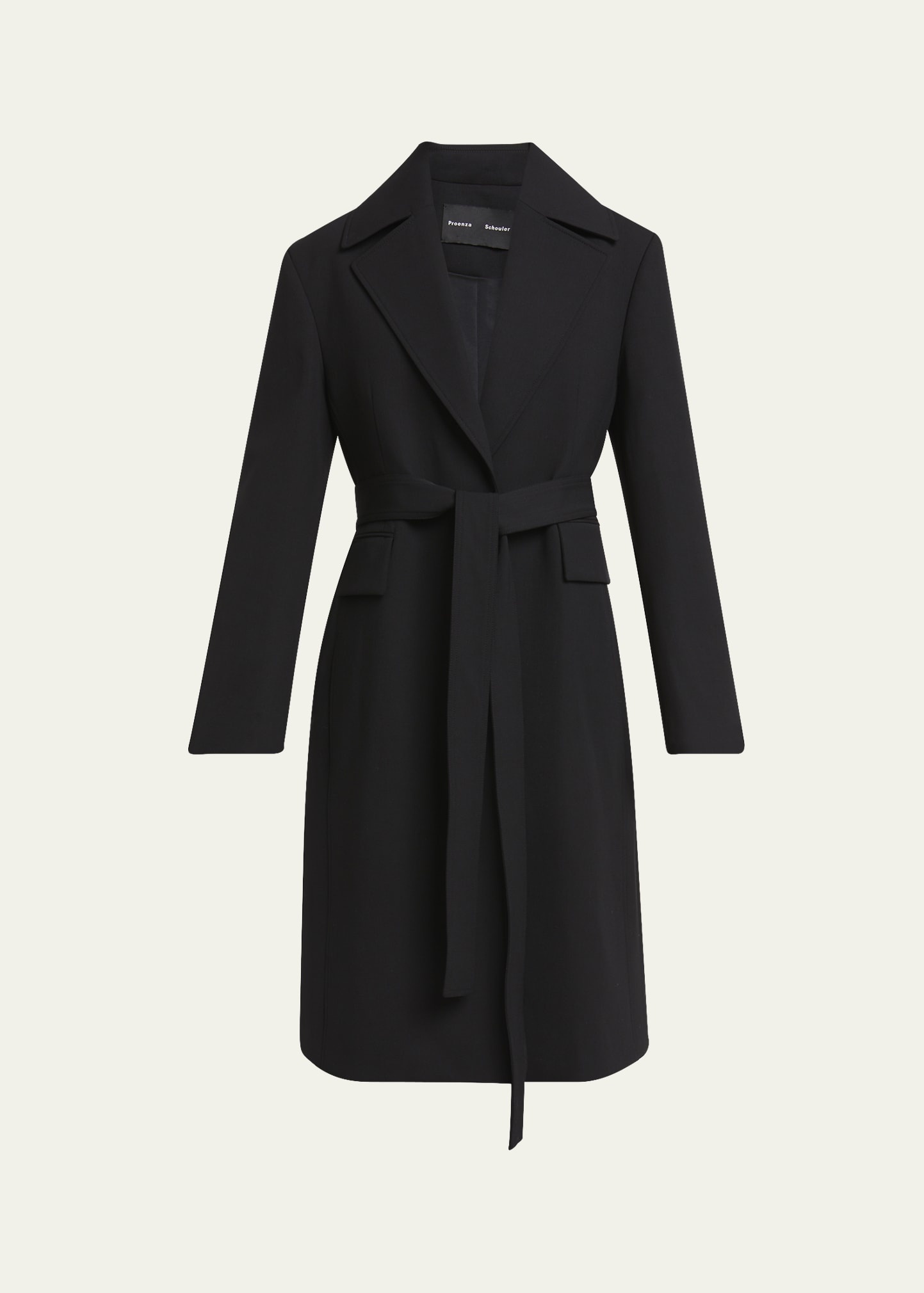 Thea Belted Wool Gabardine Suiting Coat - 1