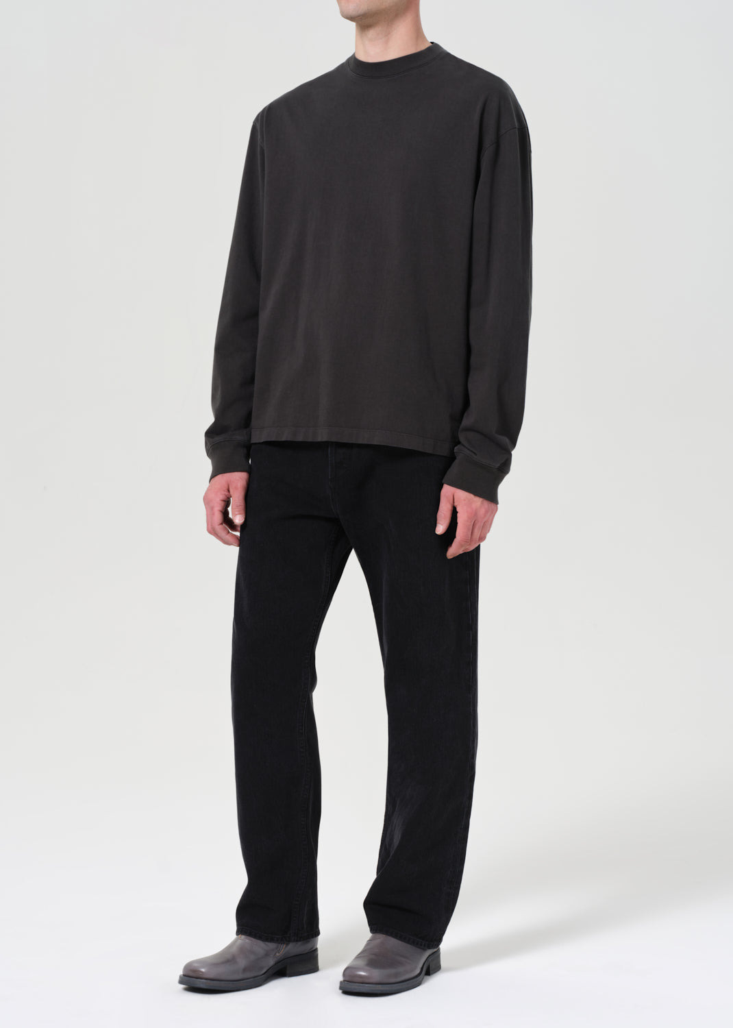 ASHA LONG SLEEVE MOCK NECK TEE IN CAVE - 5
