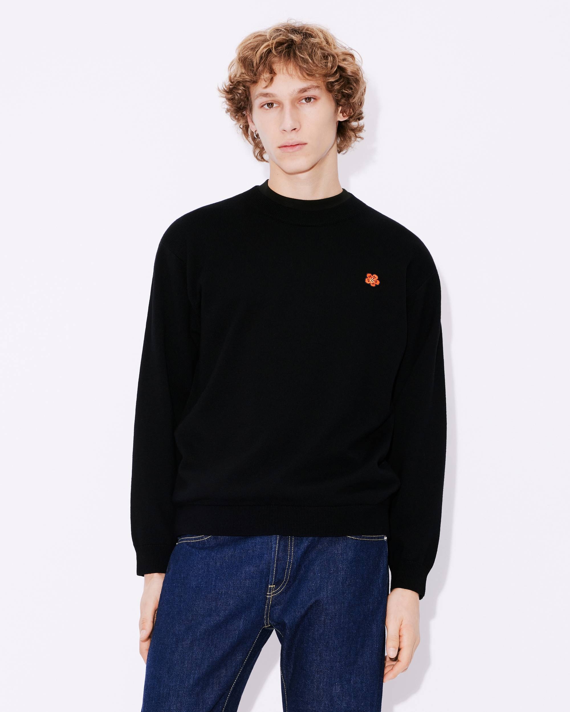 ★KENZO★ Balk Flower Crest Jumper Sweatshirt Off White FD55 KENZO 'Boke Flower Crest' embroidered jumper | REVERSIBLE