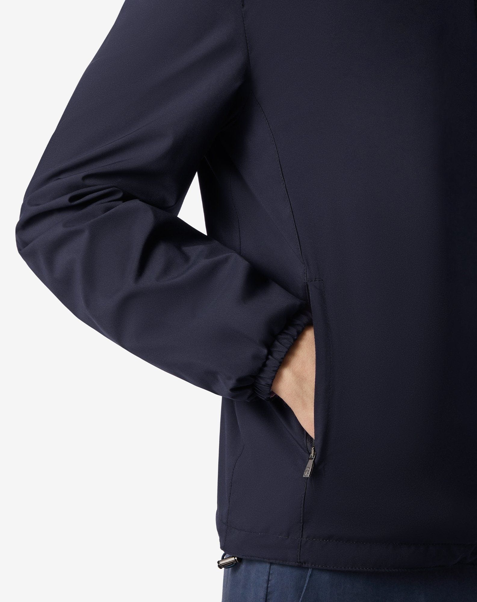 Navy blue technical fabric reversible jacket - 5