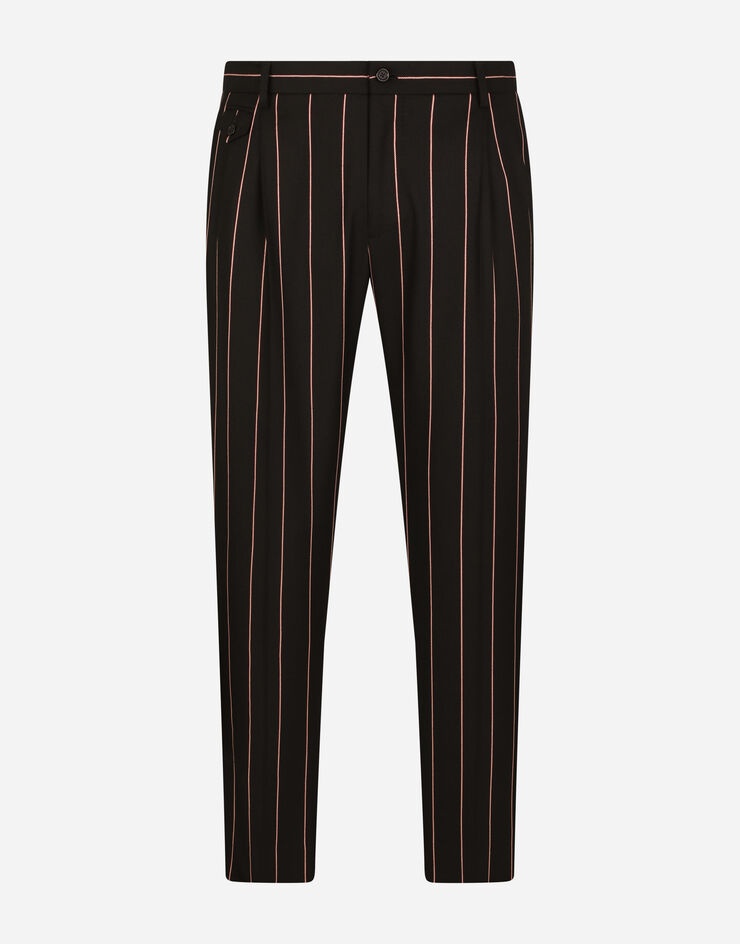 Pinstripe stretch wool pants - 3