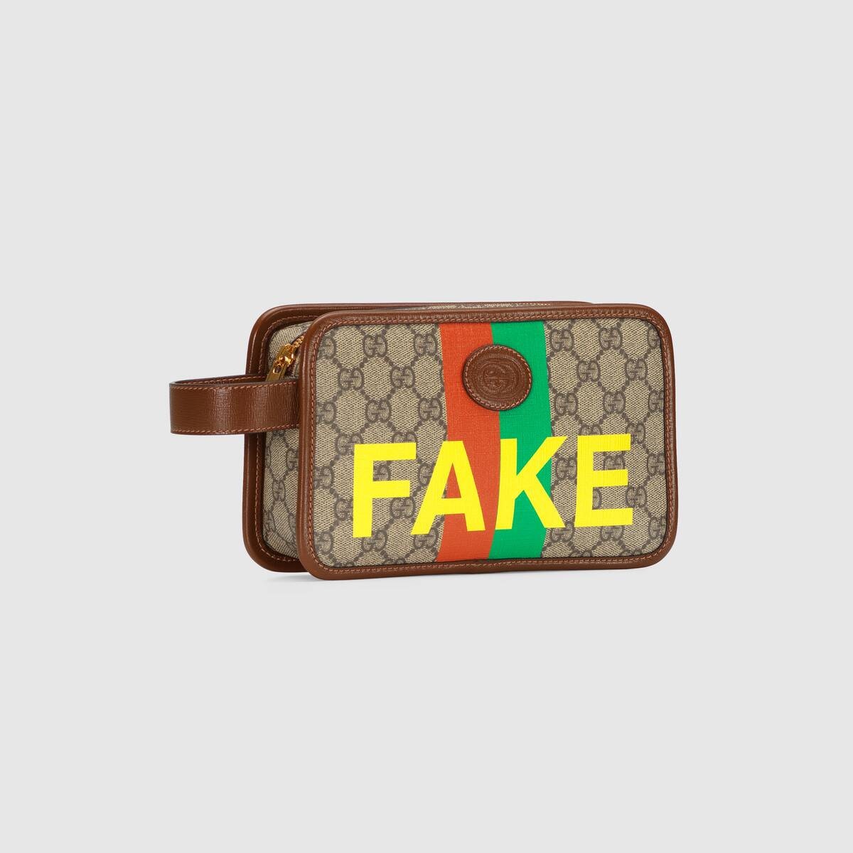 'Fake/Not' print cosmetic case - 12