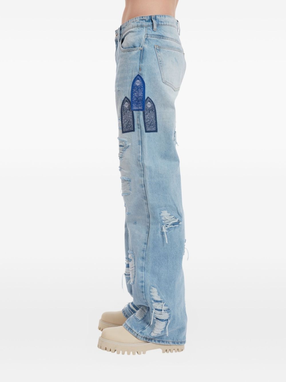 side-patch jeans - 4