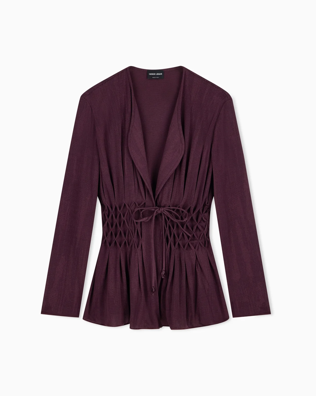 BLAZER REGULAR FIT JACQUARD VISCOSE JERSEY SMOCKED WAIST - 1