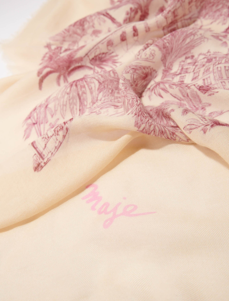 maje Patterned cashmere blend scarf outlook