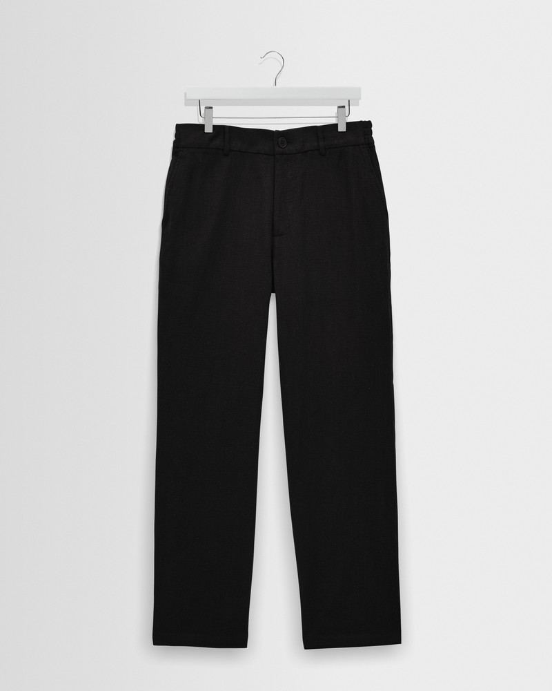 Bayham - Black Linen-Cotton Relaxed Fit Trousers 1