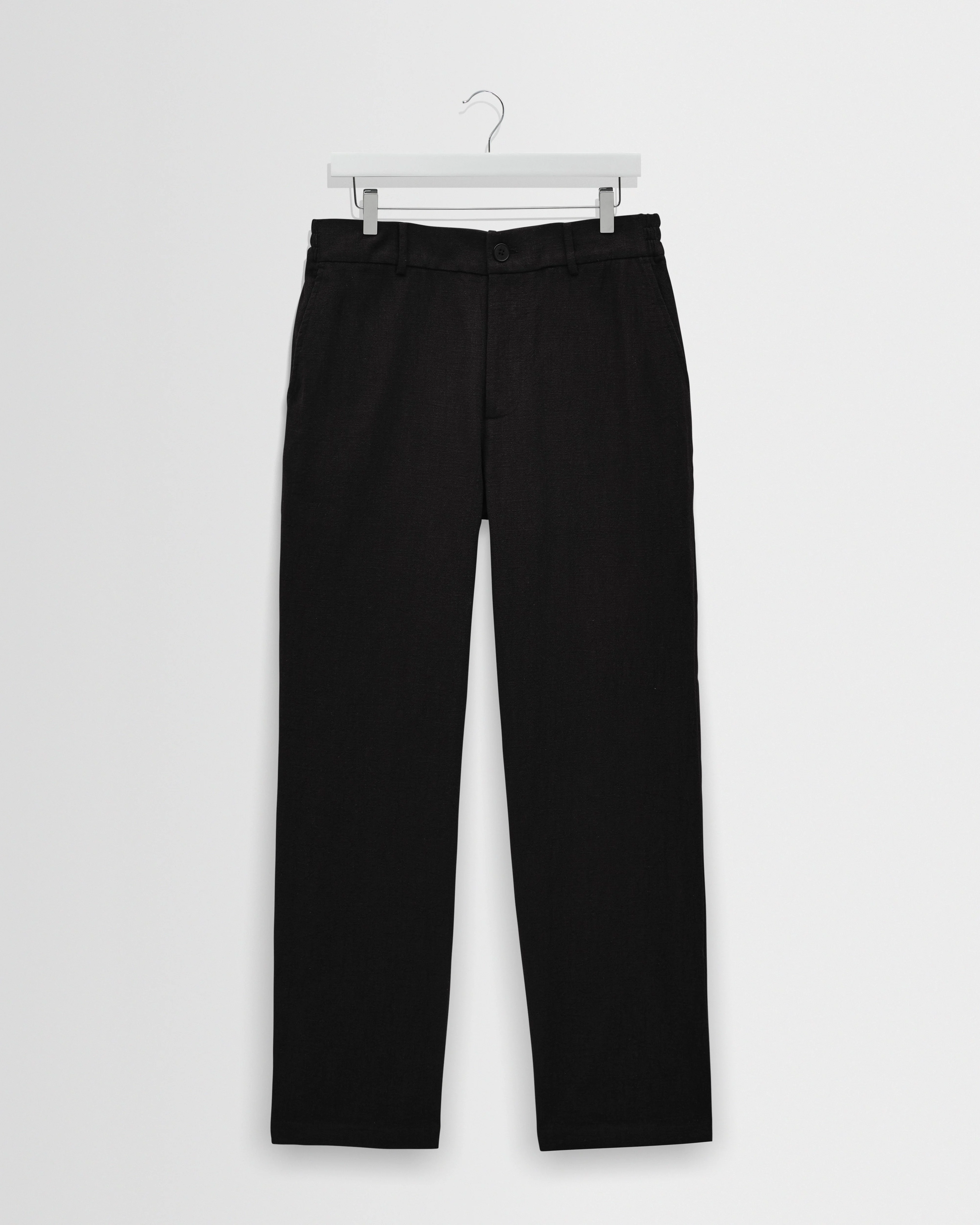 Bayham - Black Linen-Cotton Relaxed Fit Trousers - 1