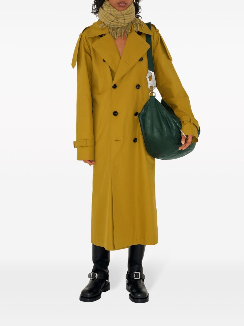 long gabardine cotton trench coat - 2