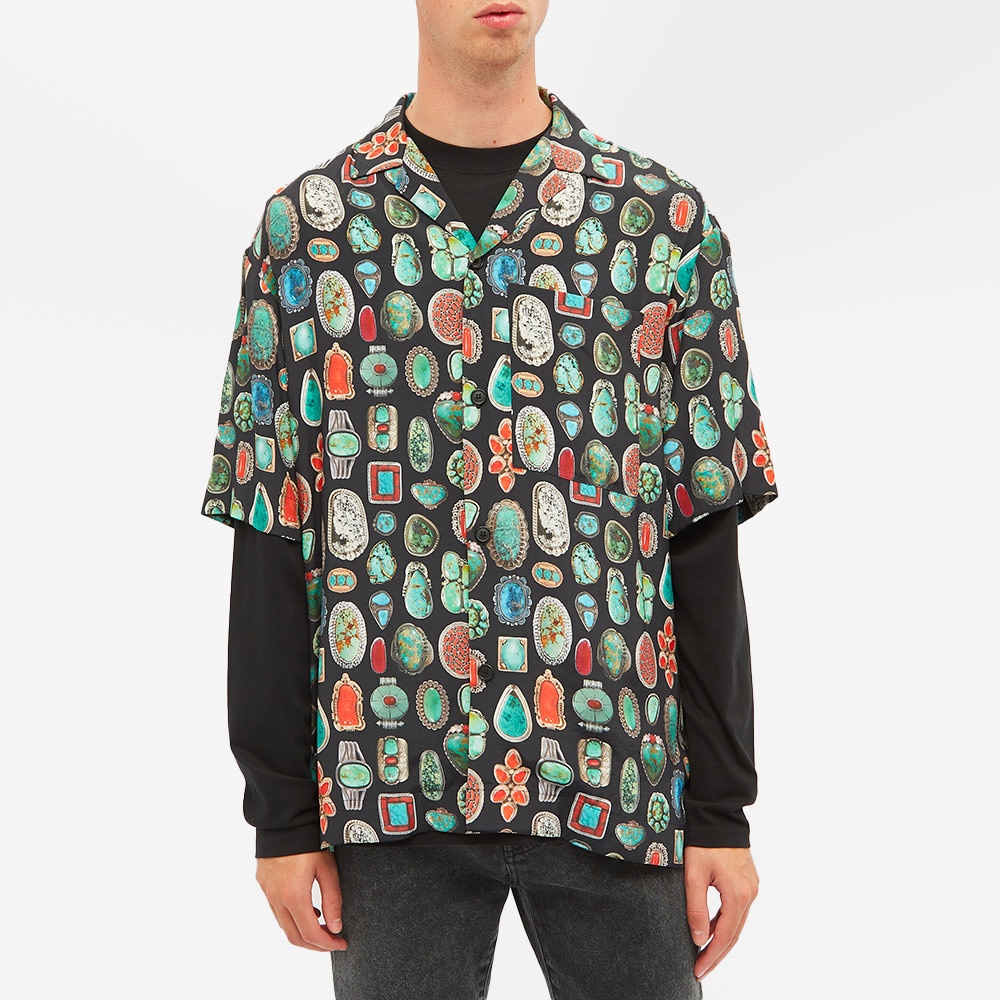 Palm Angels Back Logo Jewel Print Vacation Shirt - 4