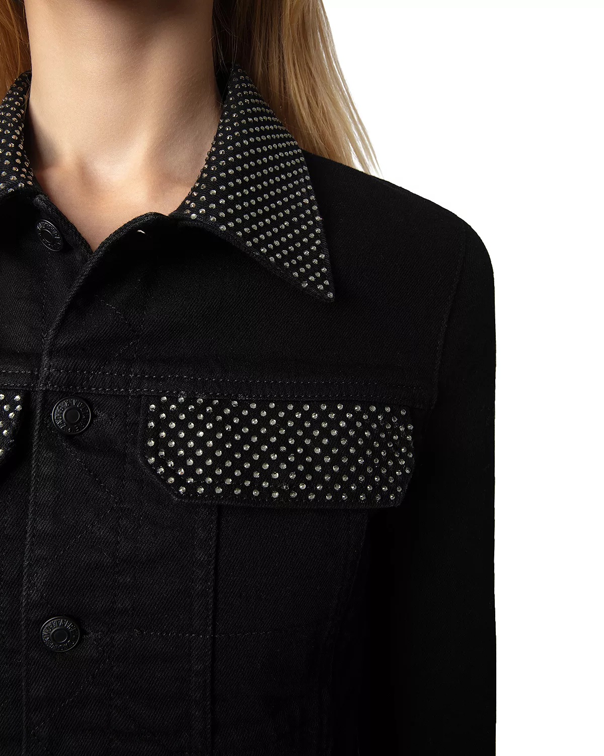 Kioky Rhinestone Denim Shirt - 5