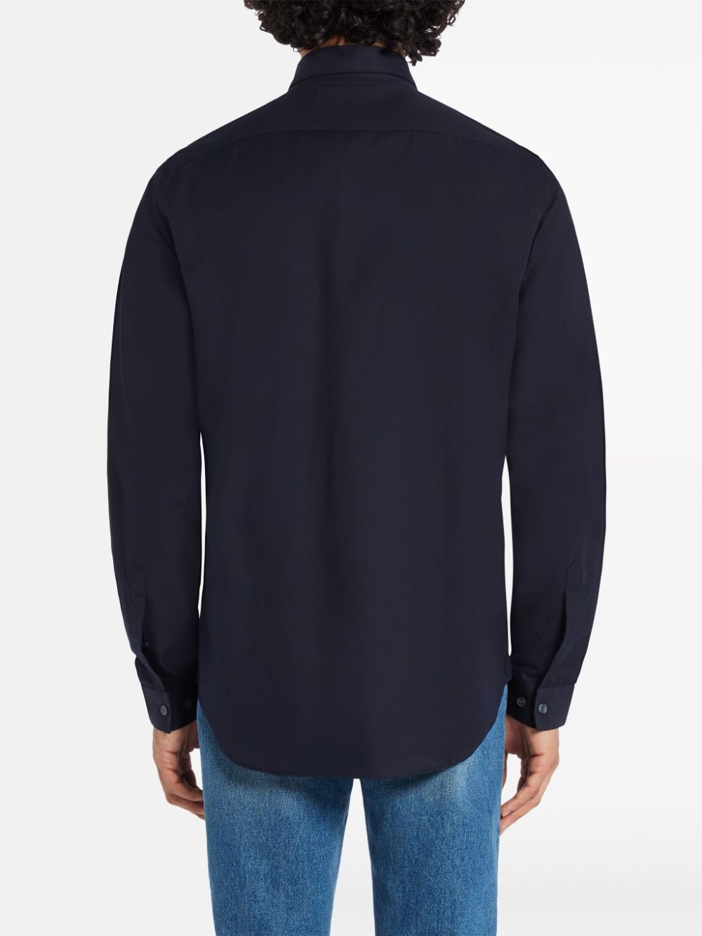 logo-patch cotton shirt - 4