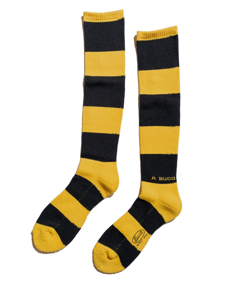 The Real McCoys The Real McCoy’s BA23105 Buco Striped Action Socks Yellow/Black outlook