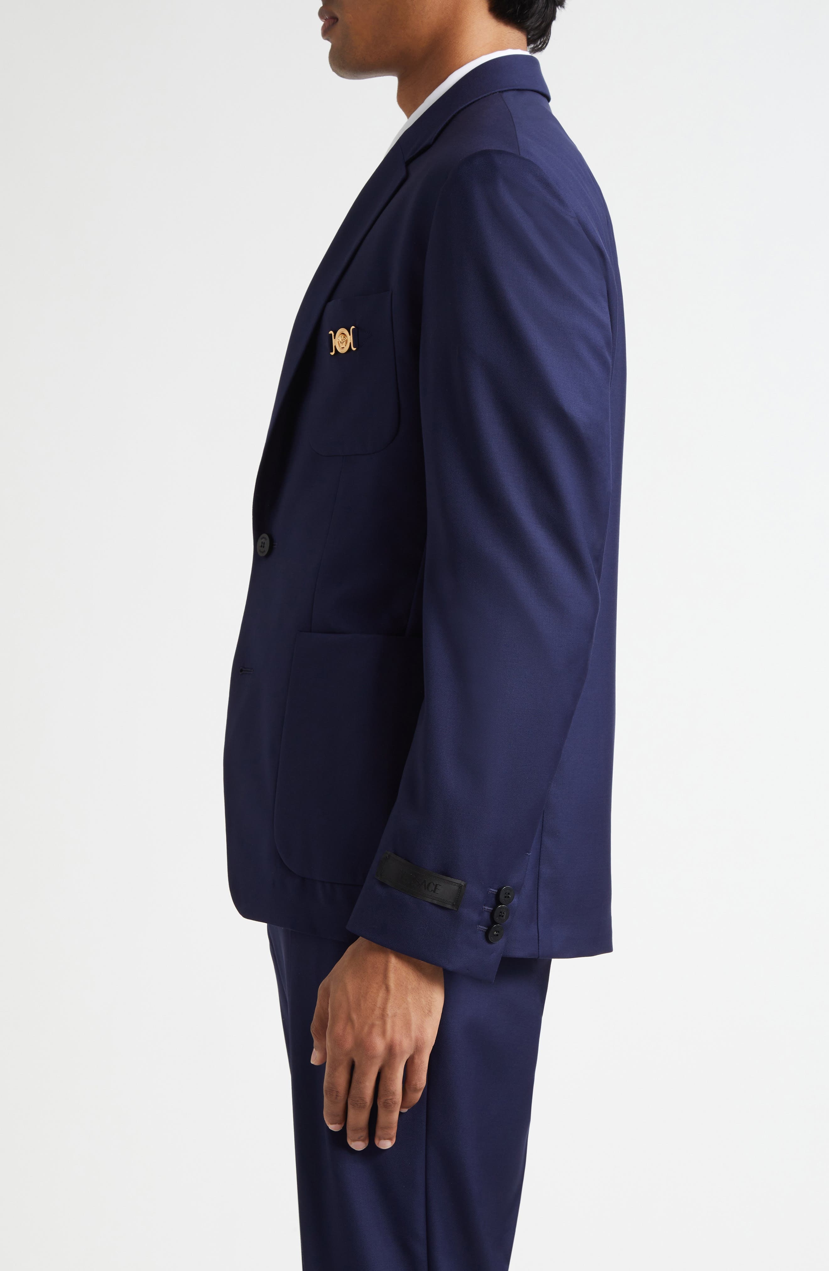 Versace Medusa Biggie Wool Plain Weave Sport Coat in Ink at Nordstrom - 3