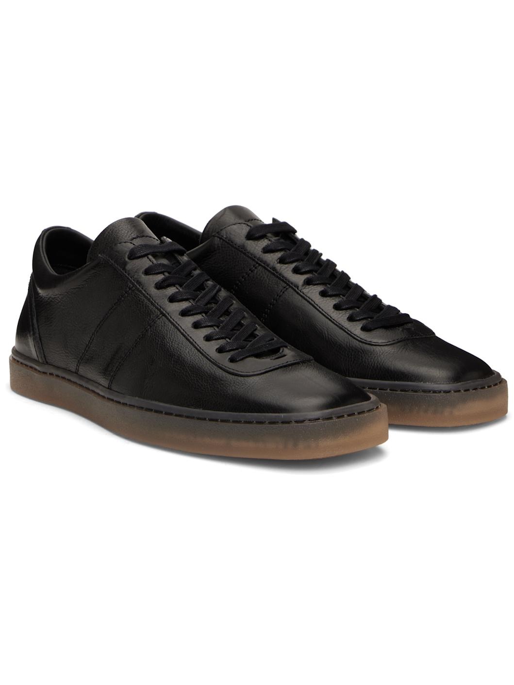 Black Linoleum Laced Up Sneakers - 4