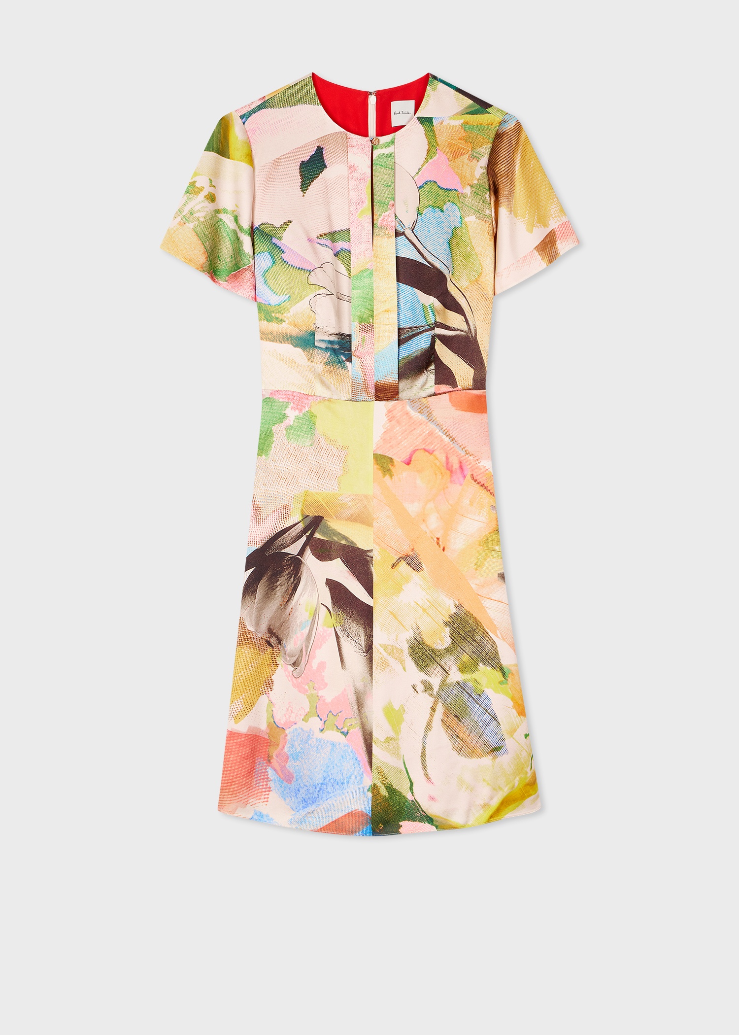 Women's 'Floral Collage' Satin Dress - 1