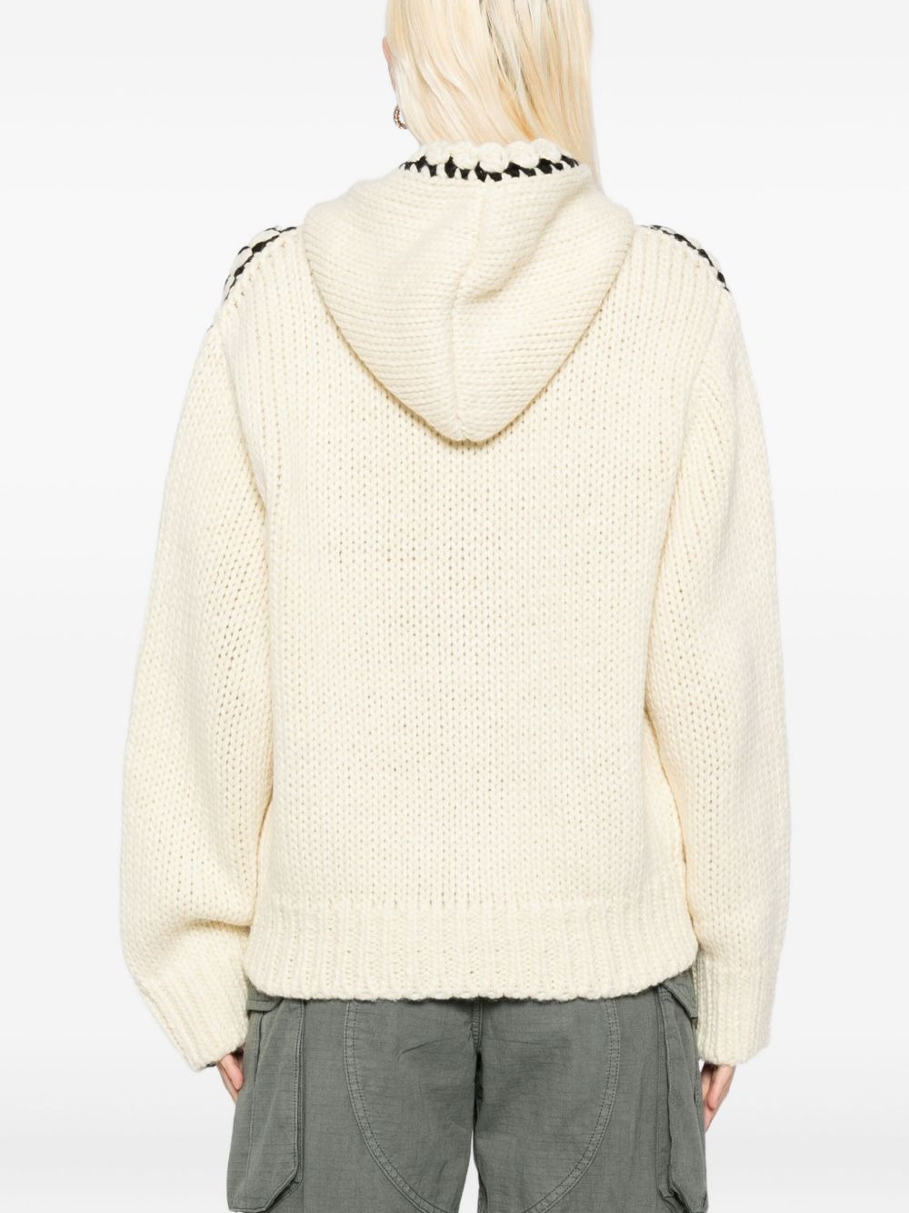stitch knitted hoodie - 4