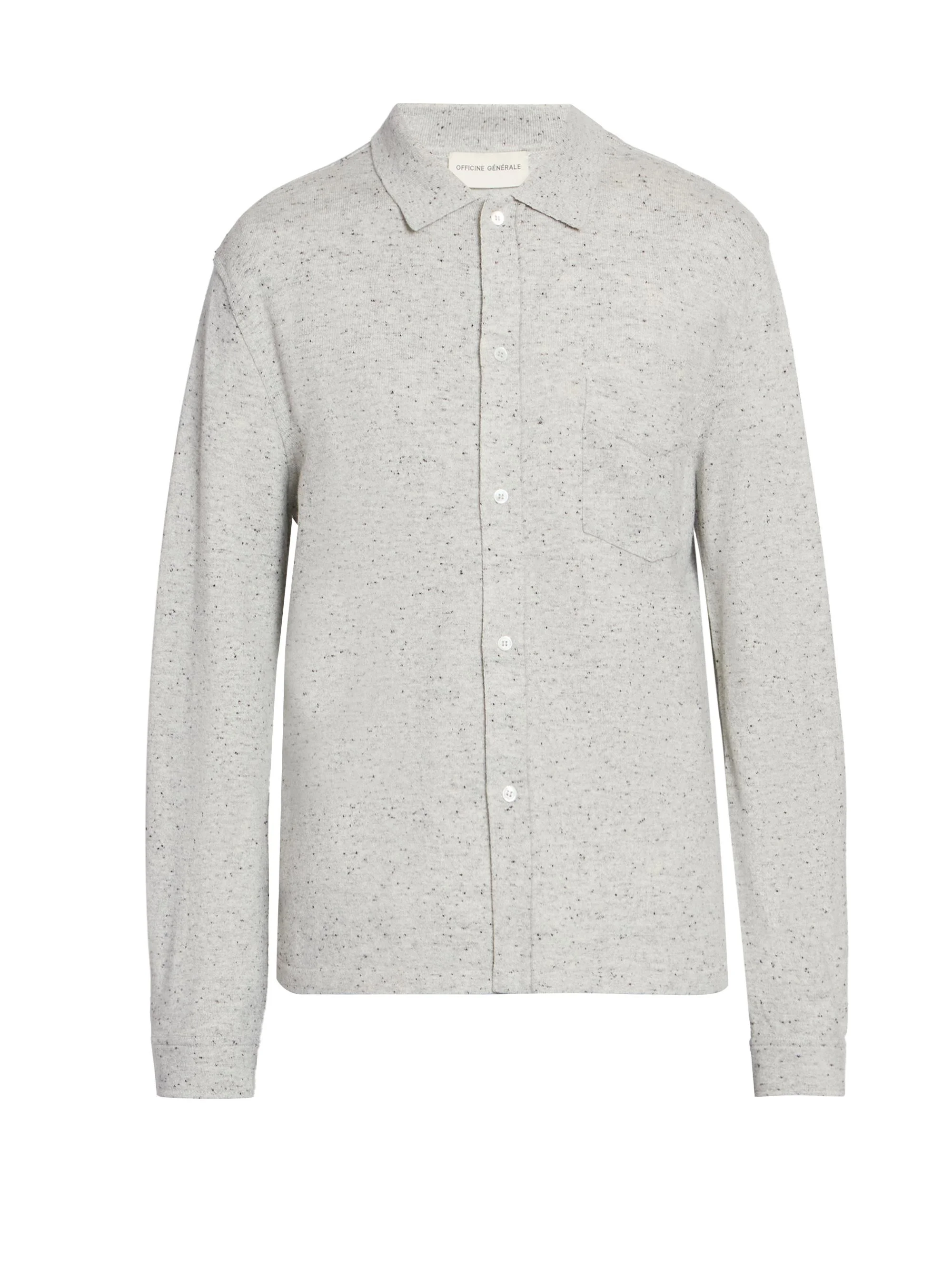 Men Gareth Wool-Cashmere Cardigan - Light Heather Grey - 1