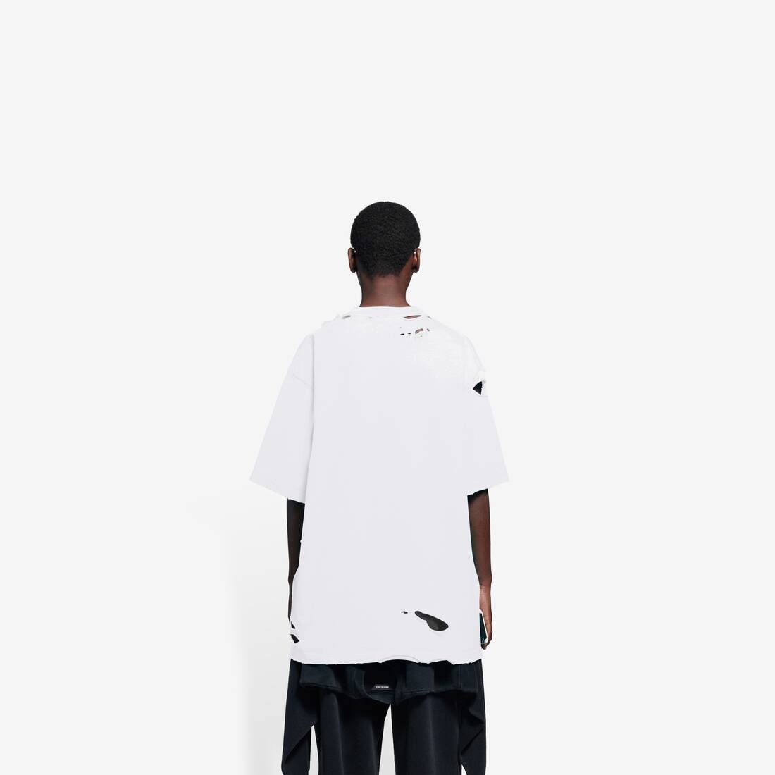 Destroyed T-shirt Boxy Fit in White - 5