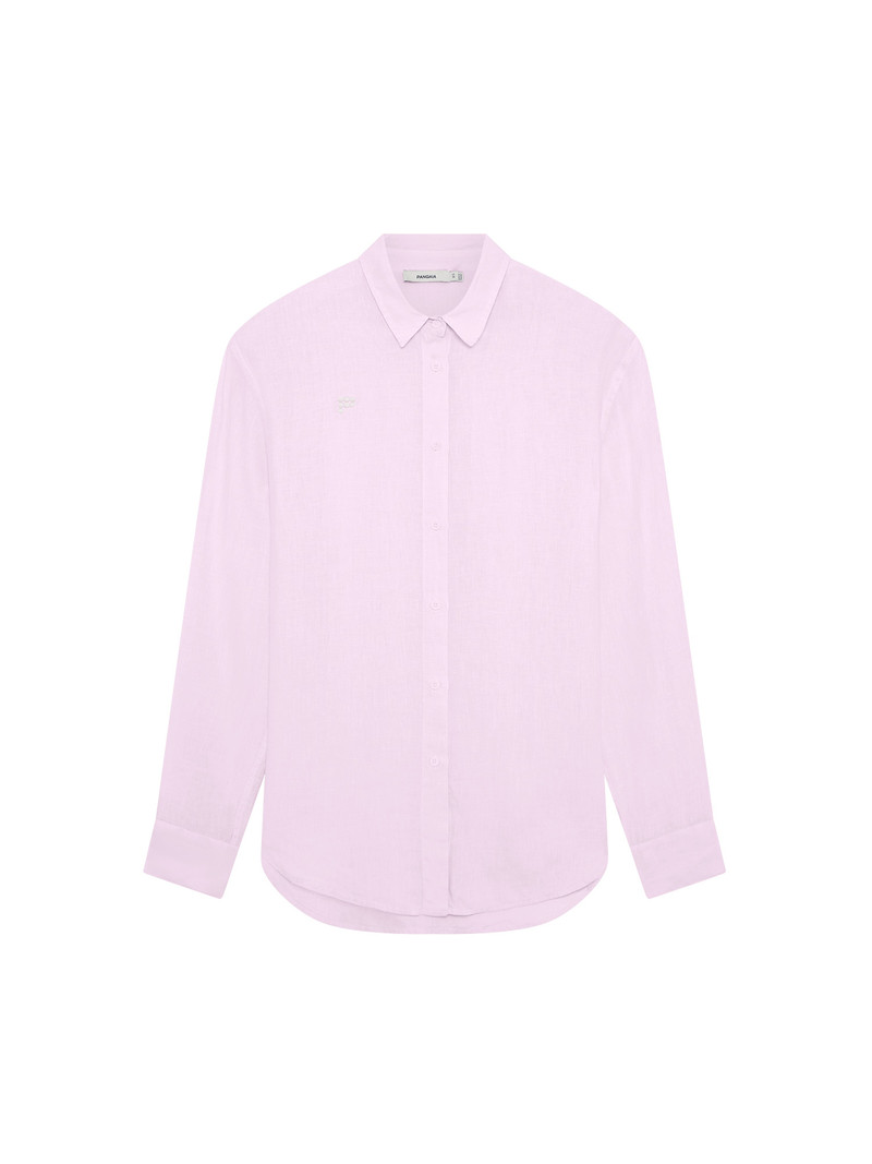 Womens Linen Overshirt - Light Lilac 1