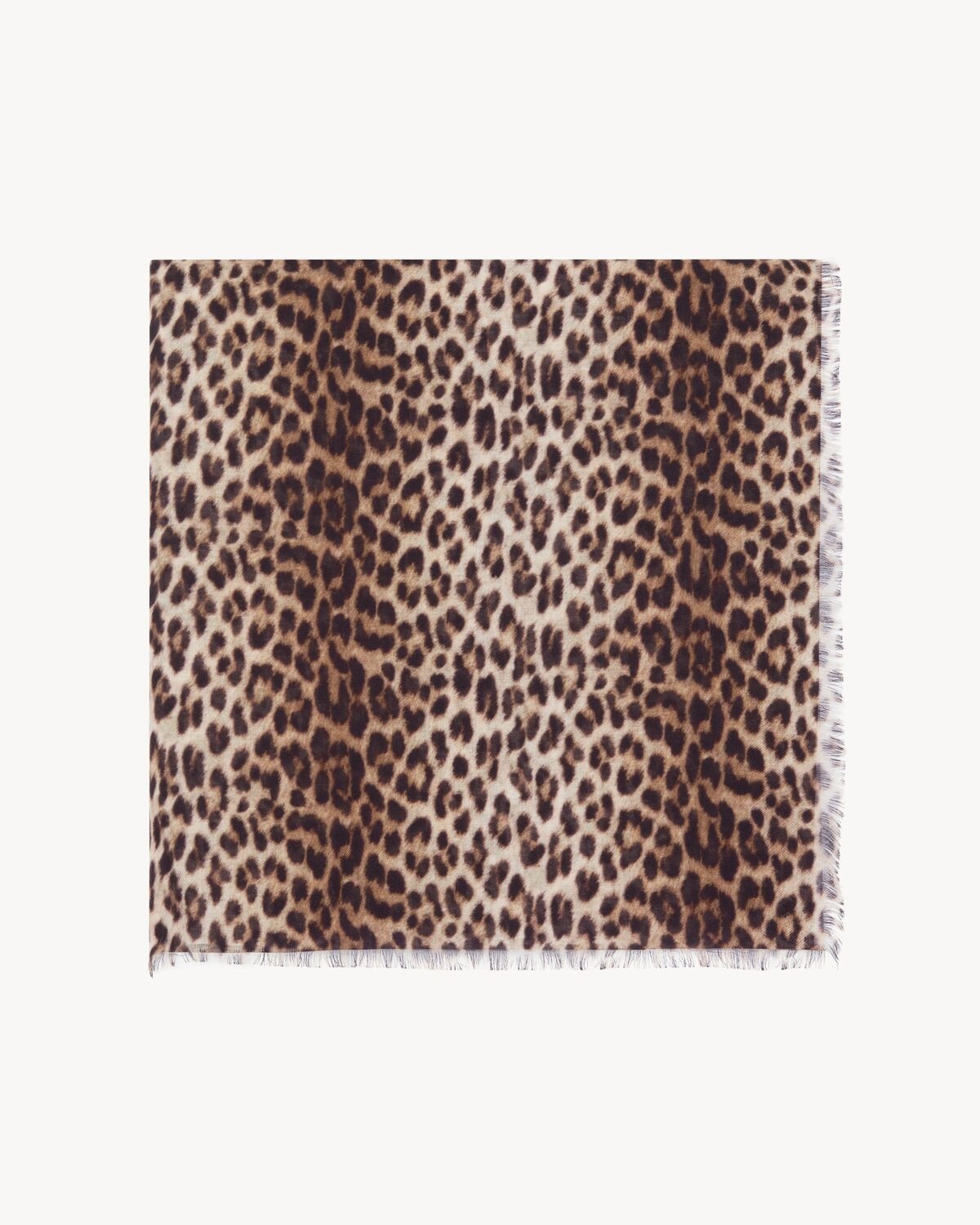 【送料&関税込】Saint Laurent Leopard Print Square Scarf SAINT LAURENT SQUARE SCARF IN LEOPARD MODAL AND CASHMERE