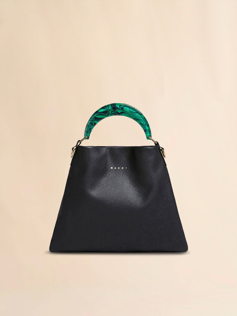 VENICE SMALL BAG IN BLACK LEATHER 1