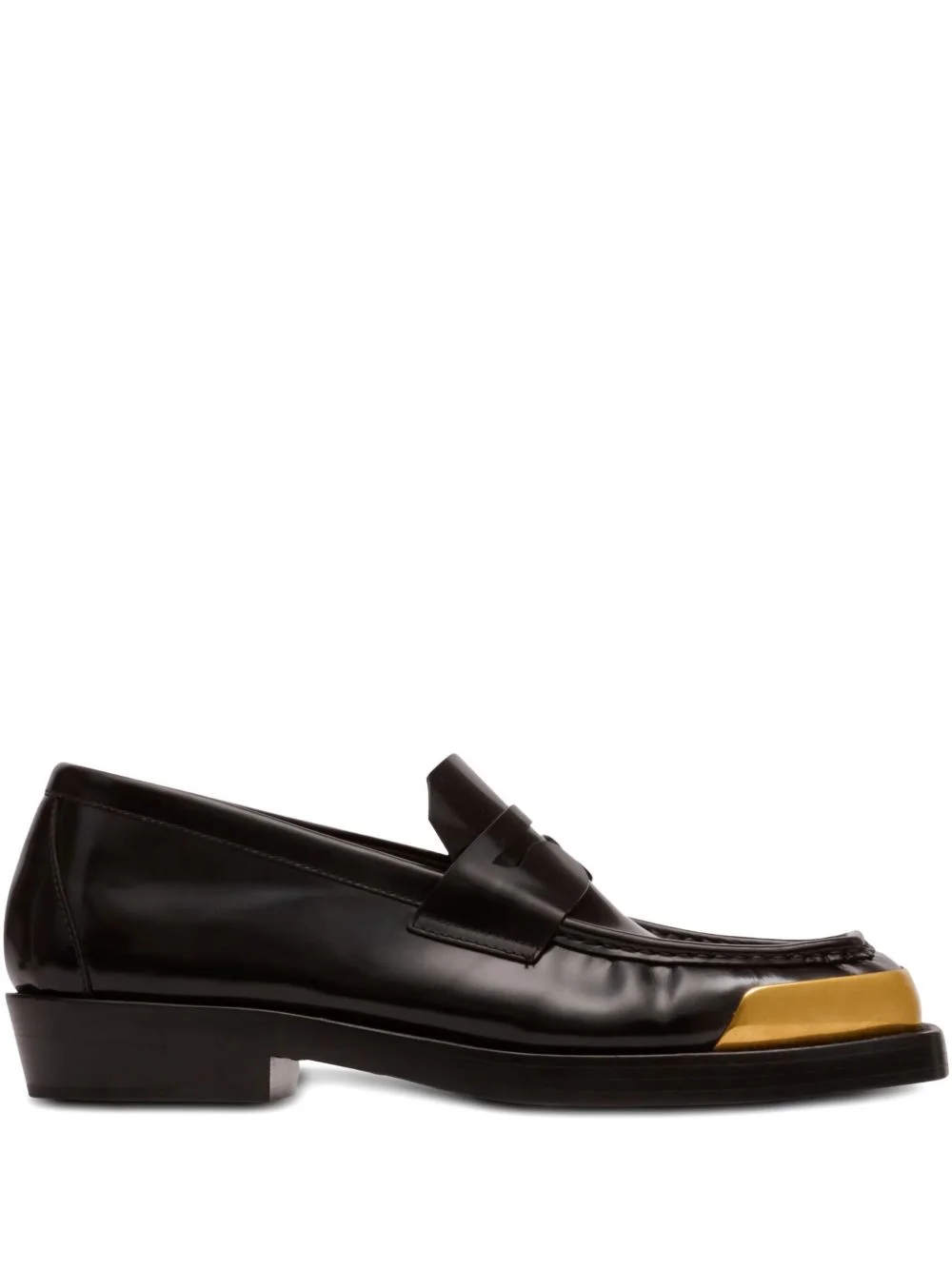 square-toe leather loafers - 1