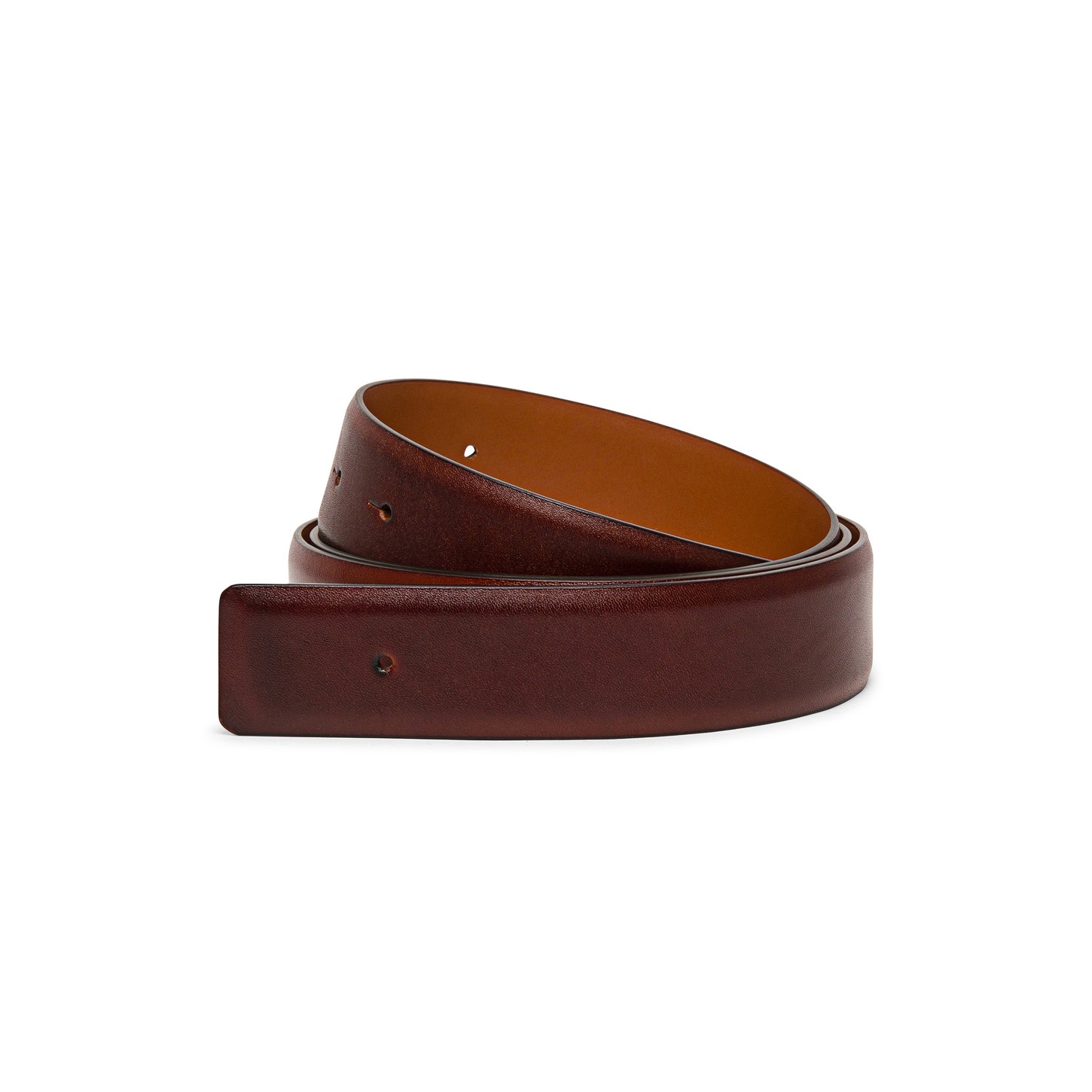 Brown leather belt strap - 1