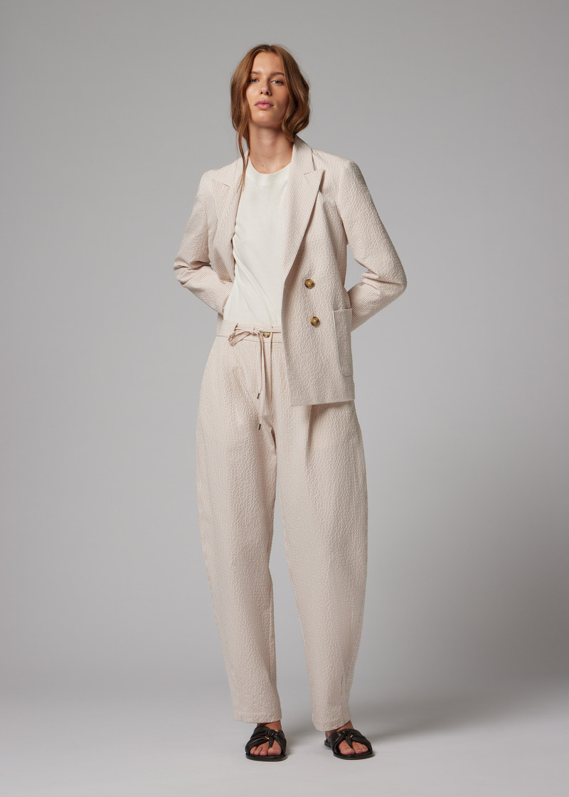 Women's Stripe Seersucker Two Piece Suit 5