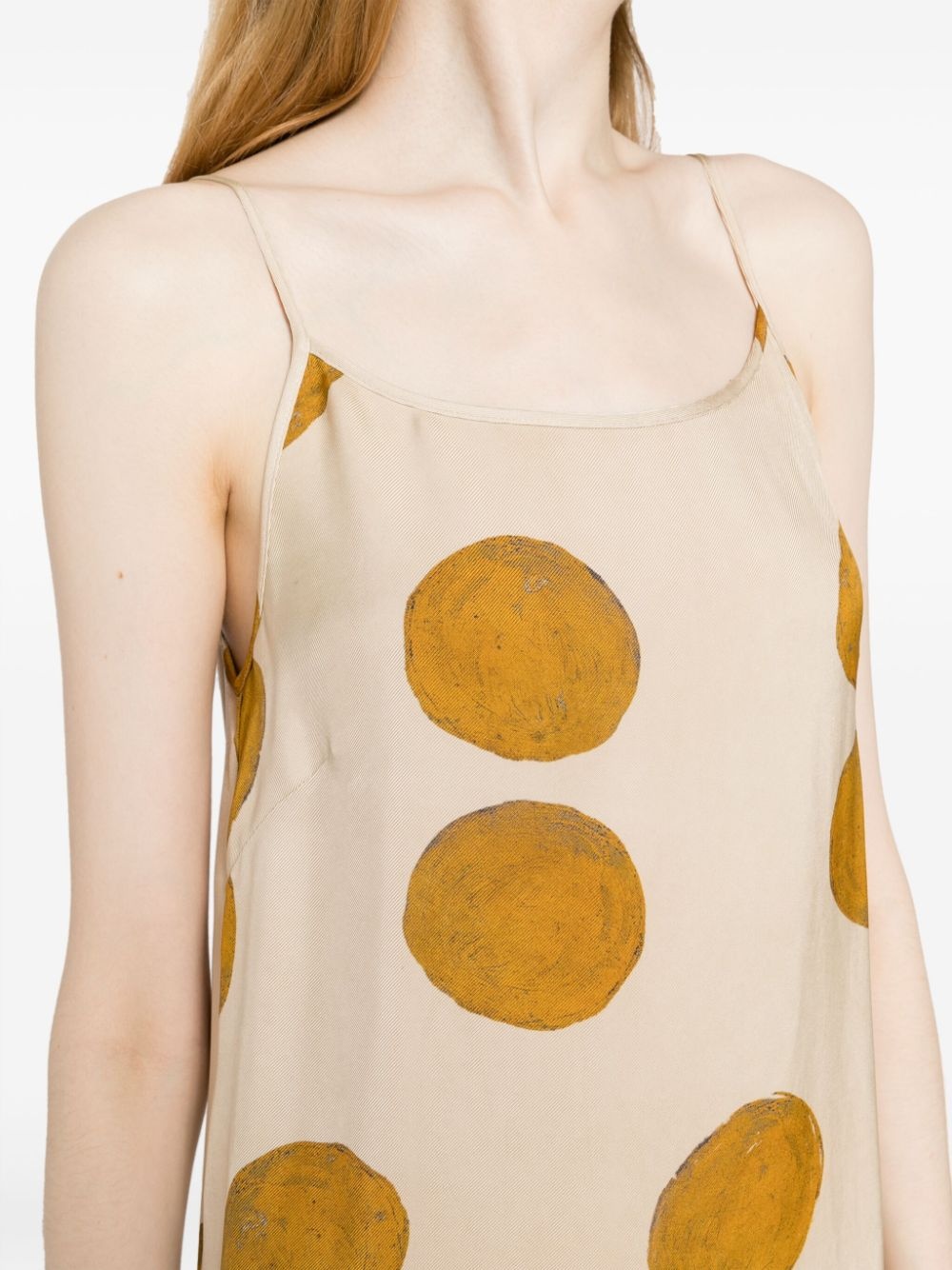 polka dot-print sleeveless dress - 5