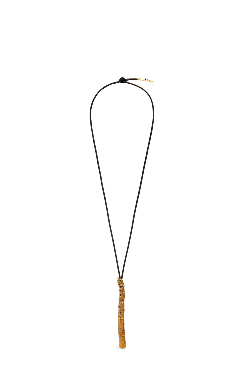 Asparagus pendant in calfskin and brass 1