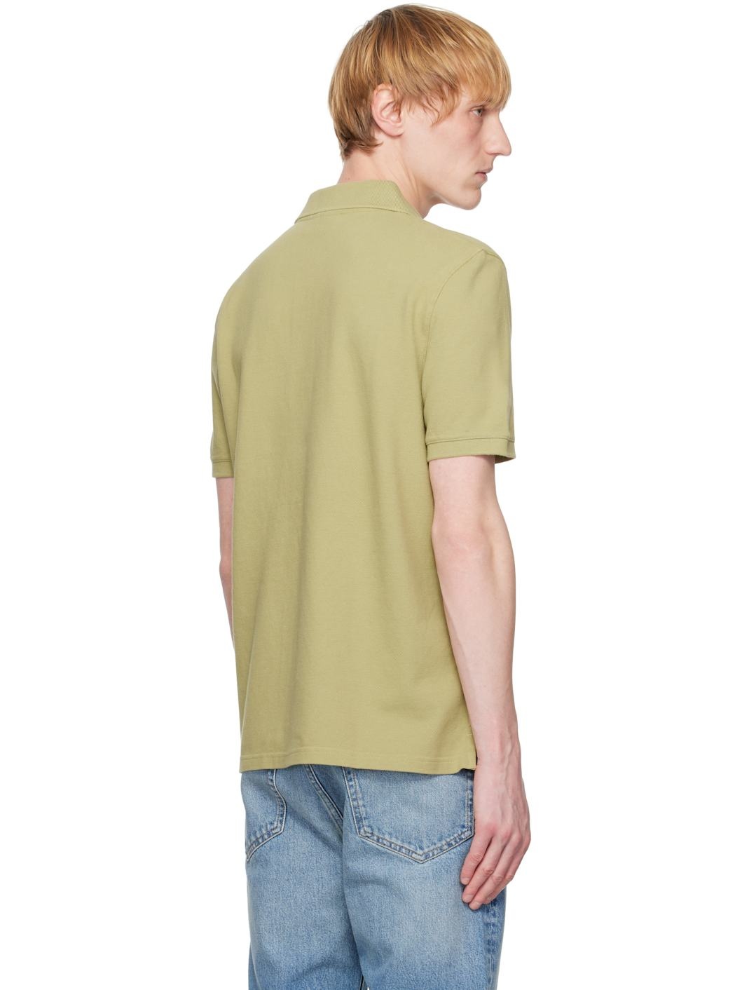 Khaki Fox Head Patch Regular Polo - 3