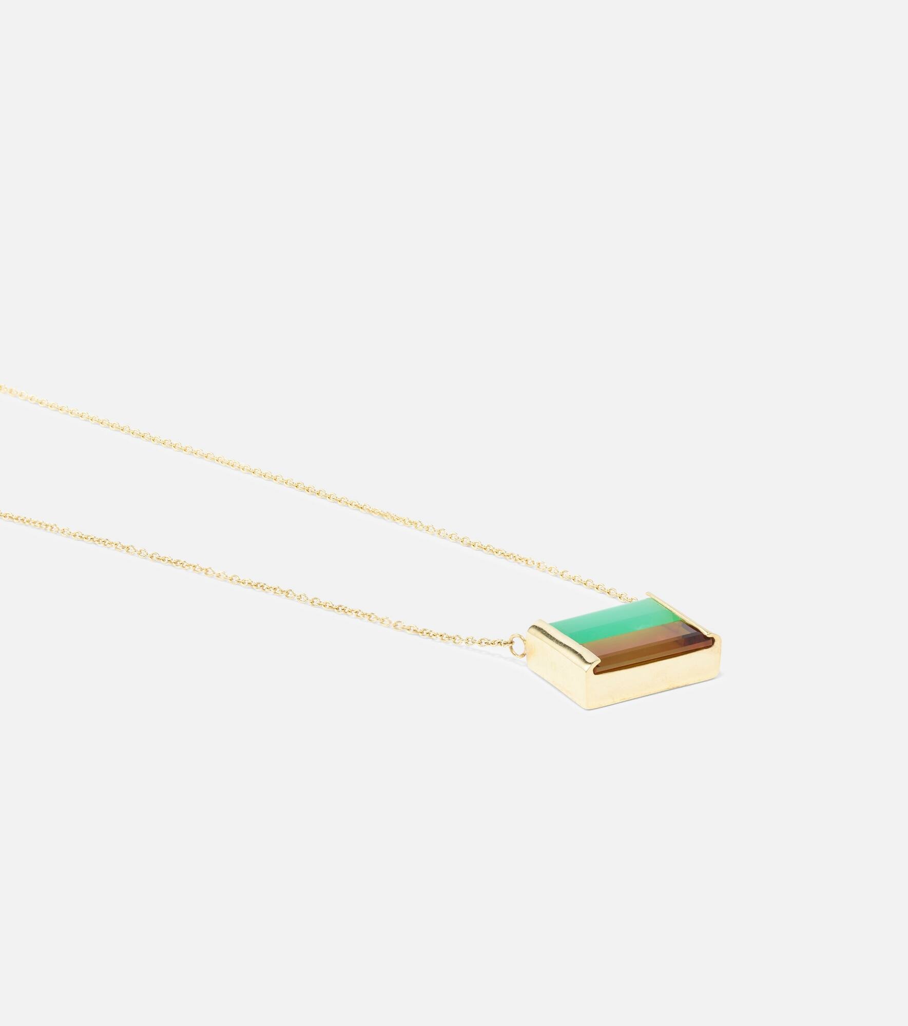 Bi Maxi 9kt gold necklace with chrysoprase and citrine - 4